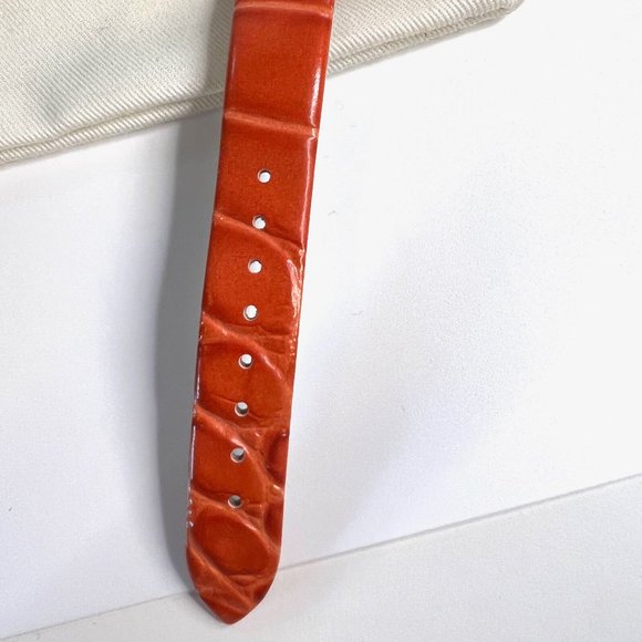 Kate Spade Valencia Embossed Alligator Strap Metro Watch - Orange main image 5